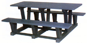 Image of Picnic Table with 3 Center Supports, Six Foot